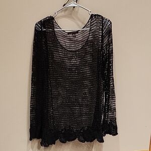 Fever Black Crochet Blouse